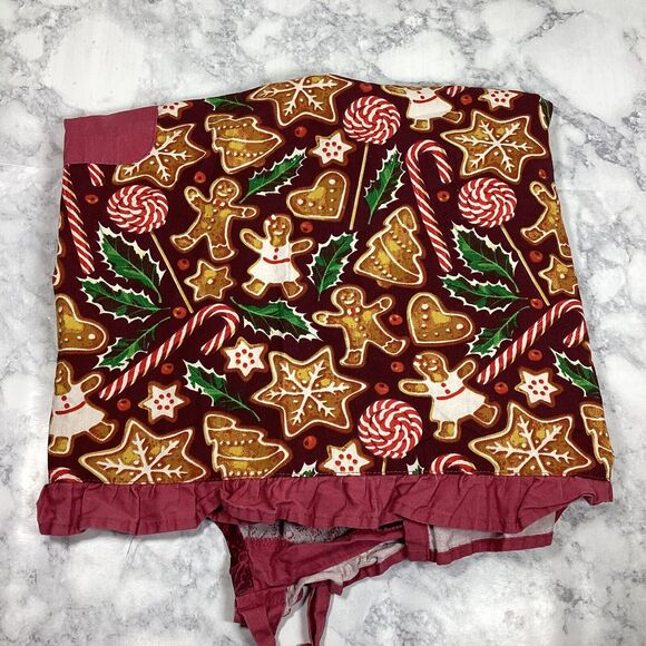 Two Christmas Calories Dont Count Apron Aprons Red Gingerbread Candy Cane Pantry - Picture 3 of 8